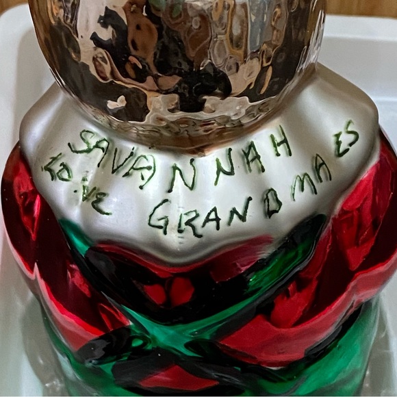 2002 Handblown Mercury Glass Bear Personalized Ornament - Picture 10 of 13